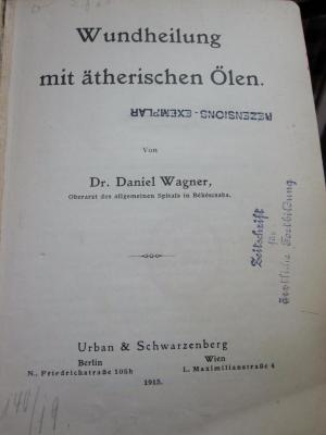 Kp 553: Wunderheilung mit ätherischen Ölen (1915)