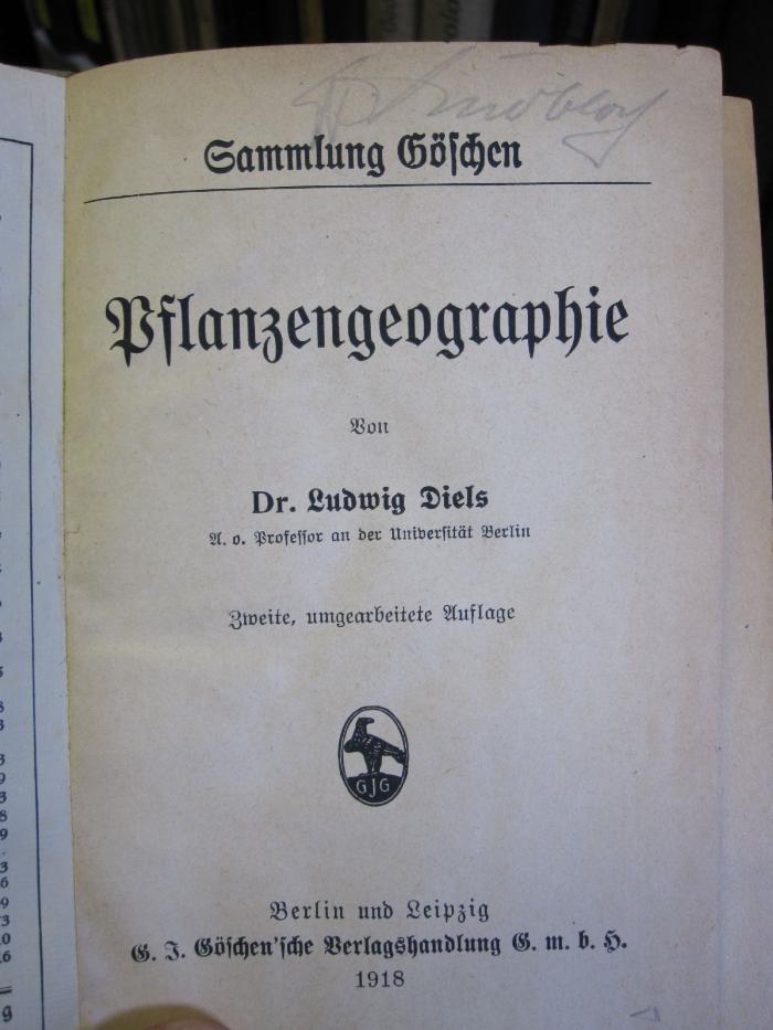 X 3146 b: Pflanzengeographie (1918)
