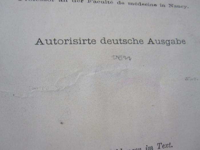 Ki 590: Die Suggestion und ihre Heilwirkung (1888);D51 / 147 (unbekannt), Radiert / Rasiert: -; '[...]'. 