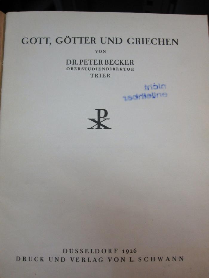 Uc 156: Gott, Götter und Griechen (1926)