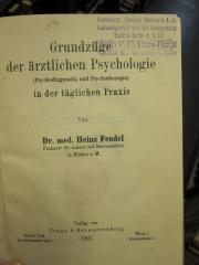 Kk 1233: Grundzüge der ärztlichen Psychologie (1925)