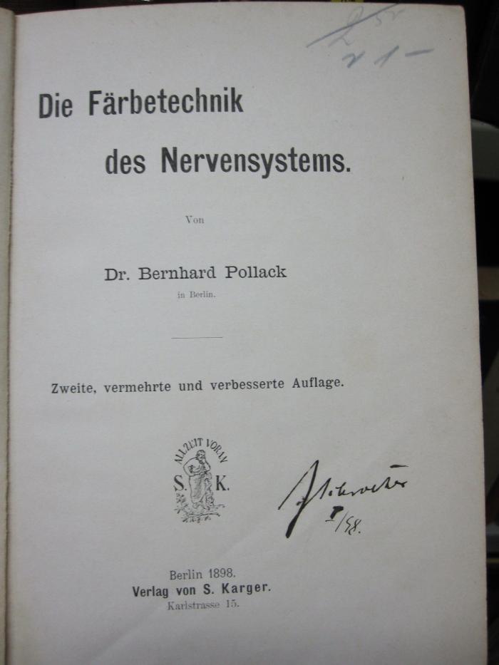 Km 226 b: Färbetechnik des Nervensystems, Die (1898)