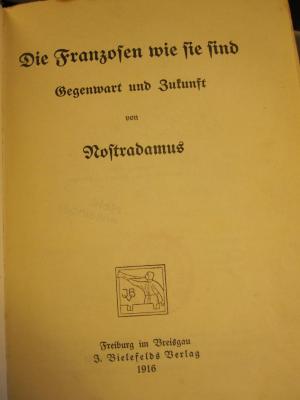 Bi 1054: Die Franzosen wie sie sind (1916)