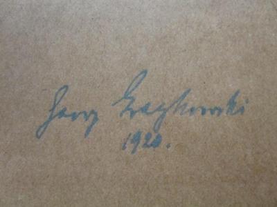Hn 387: große Elexier, Das (1920);D51 / 301 (Gragkowski, [Harry]), Von Hand: Autogramm, Datum; '[Harry] Gragkowski 1920.'. 