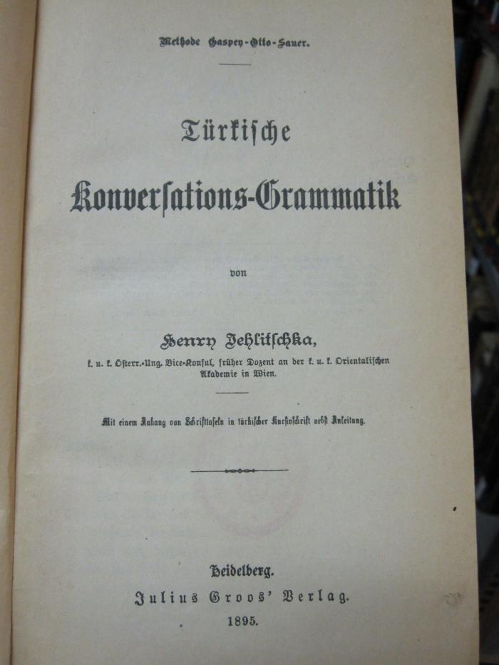 Si 25: Türkische Konversations-Grammatik (1895)