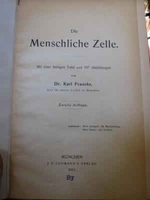 Ki 599 b: Die menschliche Zelle (1917)