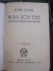 Ki 533 1926: Was ich tat : Urteile über mein Werk (1926)
