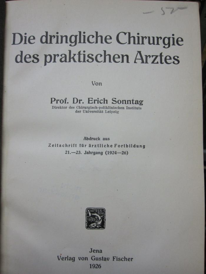 Km 229: dringliche Chirurgie des praktischen Arztes, Die (1926)