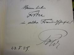 D51 / 377 (Kweller, Fritz), Von Hand: Datum, Widmung; 'Meinem lieben Fritze in alter Freundschaft! Pa[...] 23.X.29.'. 