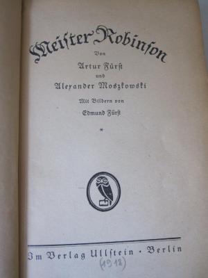 Cw 478: Meister Robinson ([1918])