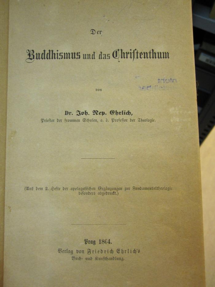 Ua 514: Der Buddhismus und das Christenthum (1864)