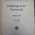 VIII 1931 c: Einführung in die Psychologie (1913)