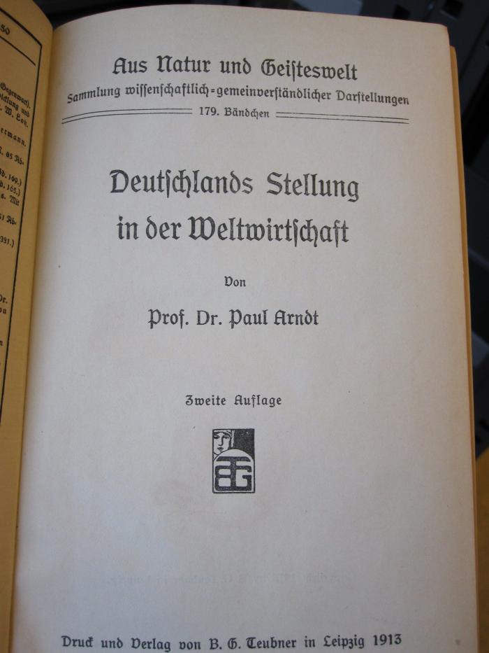 Go 5 b: Deutschlands Stellung in der Weltwirtschaft (1913)
