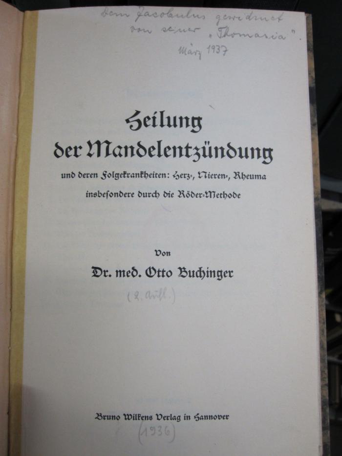 Kk 583 b: Heilung der Mandelentzündung ([1936])