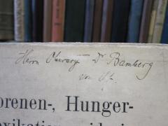 D51 / 880 (Bamberg, [?]), Von Hand: Name, Widmung; 'Herrn Oberarzt Dr Bamberg vom Vf.'. 