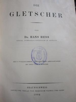 II 1316: Die Gletscher (1904)