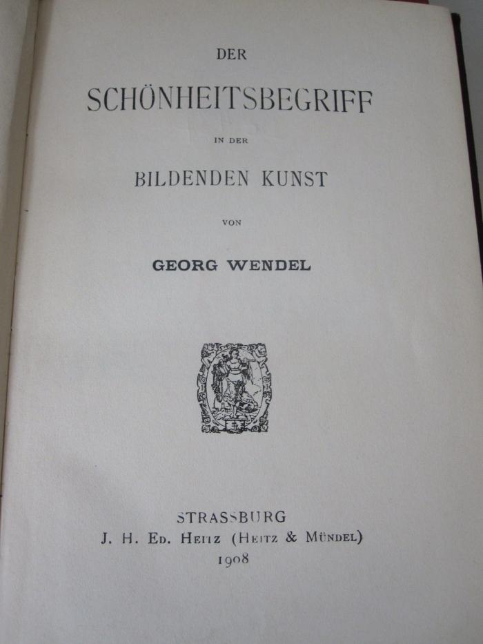 Dc 437: Der Schönheitsbegriff in der Bildenden Kunst (1908)