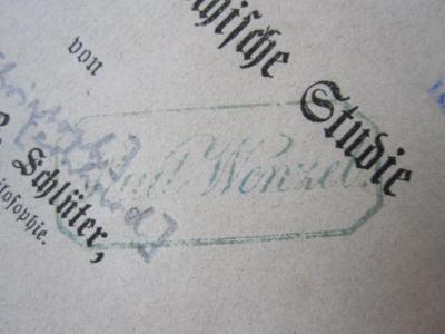 Hk 487: Aristoteles' Metaphysik : eine Tochter der Sankhya-Lehre des Kapila ; eine indisch-griechische Studie (1874);D52 / 50 (Wenzel, Paul[?]), Stempel: Name; 'Paul Wenzel'. 