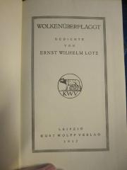 L 242 Lotz E 50: Wolkenüberflaggt : Gedichte (1917)