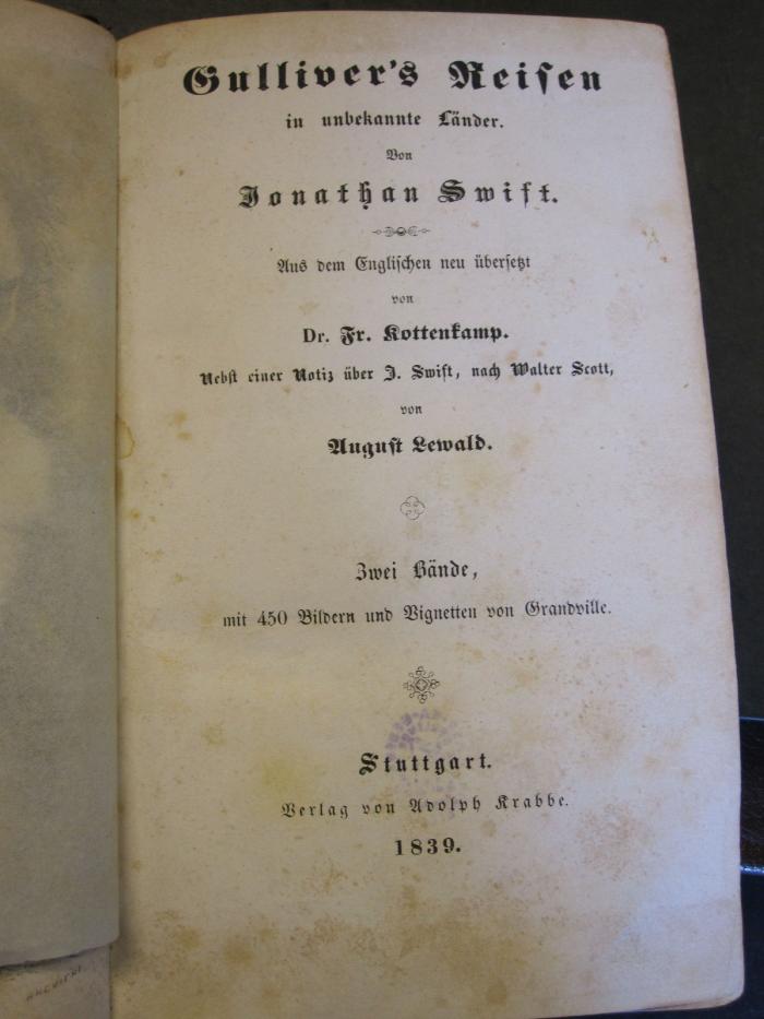 L 432 Swi 50: Gulliver's Reisen in unbekannte Länder (1839)