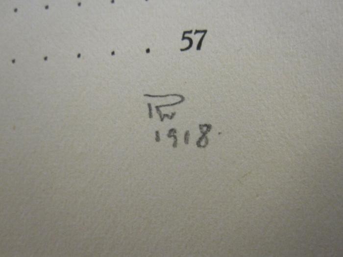 L 242 Lotz E 50: Wolkenüberflaggt : Gedichte (1917);-, Von Hand: Initiale; 'PW 1918.'