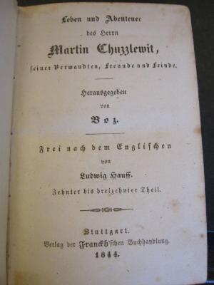 L 435 Dic 60 a_2: Leben und Abenteuer des Herren Martin Chuzzlewit ... (1844)
