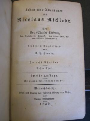 L 435 Dic 62 d_1.2.: Leben und Abenteuer des Nicolaus Nickleby (1839)