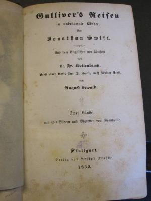 L 432 Swi 50: Gulliver's Reisen in unbekannte Länder (1839)