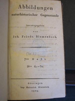 N 750 32 2: Abbildungen naturhistorischer Gegenstände (1804-1810)