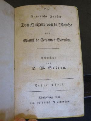 L 549 Cer 50 g_1: Der sinnreiche Junker Don Quixote von la Mancha (1800)