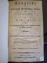 Mil 265 2_1806: Rangliste der königlich preußischen Armee für das Jahr 1806 ... (1827)