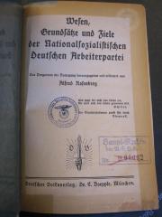 Pol 587 58: Wesen, Grundsätze und Ziele der Nationalsozialistischen Deutschen Arbeiterpartei