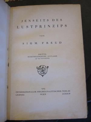 Psy 280 3: Jenseits des Lustprinzips (1923)