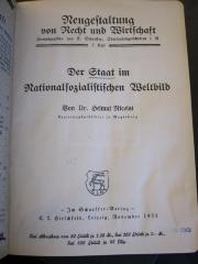 Pol 275 8: Der Staat im Nationalsozialistischen Weltbild (1933)