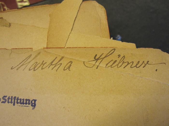 Soz 295 19_6.1898/99: Die Frau : Monatsschrift für das gesamte Frauenleben unserer Zeit (1899);59 / 1025 (Hübner, Martha), Von Hand: Autogramm; 'Martha Hübner'. 