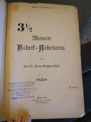 Soz 335 25: 3 1/2 Monate Fabrik-Arbeiterin (1893)