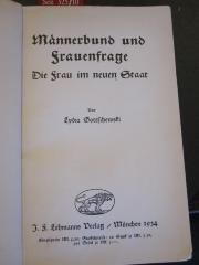 Soz 325 10: Männerbund und Frauenfrage : die Frau im neuen Staat (1934)