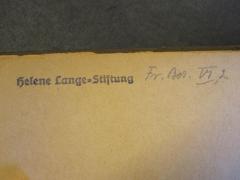 50 / 9508 (Helene Lange-Stiftung), Stempel: -; 'Helene Lange=Stiftung
'. 