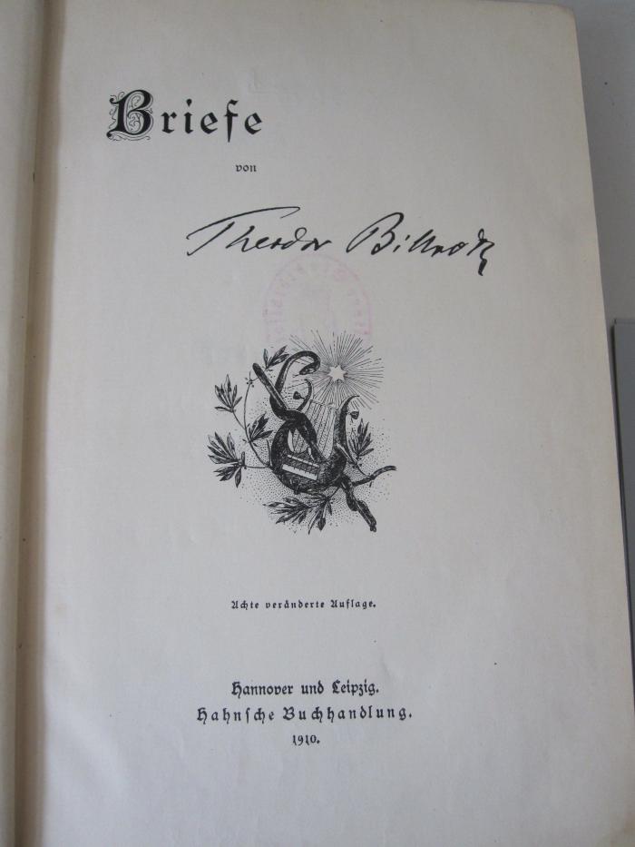 X 5075 h: Briefe von Theodor Billroth (1910)