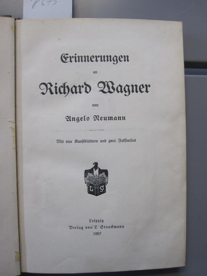 IV 12824: Erinnerungen an Richard Wagner (1907)