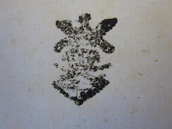 Jc 189: Exposition elementaire des principes des calculs superieurs, qui ... (1786);J / 704 (unbekannt), Stempel: Wappen. 