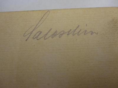 T 5002 18:1: Allgemeine Grundlagen der Elektrotechnik (1925);J / 1111 (Saloschin, Paul), Von Hand: Autogramm, Name; 'Saloschin'. 