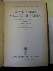 Ct 1286 c: Come prima meglio di prima : commedia in tre atti (1929)