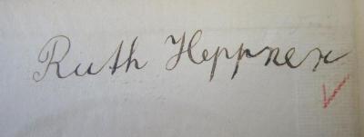 Dm 190 bh: Taschenbüchlein des Musikers (1927);J / 1813 (Heppner, Ruth), Von Hand: Autogramm; 'Ruth Heppner'. 