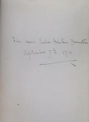 J / 1704 (Bornstein, [?]), Von Hand: Widmung; 'Für mein liebes Fräulein Bornstein September 7th, 1911.'. 