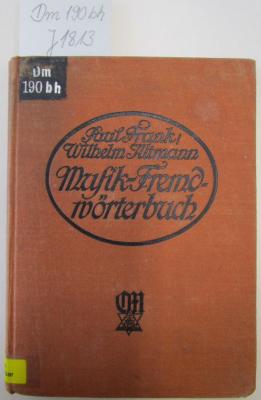 Dm 190 bh: Taschenbüchlein des Musikers (1927)