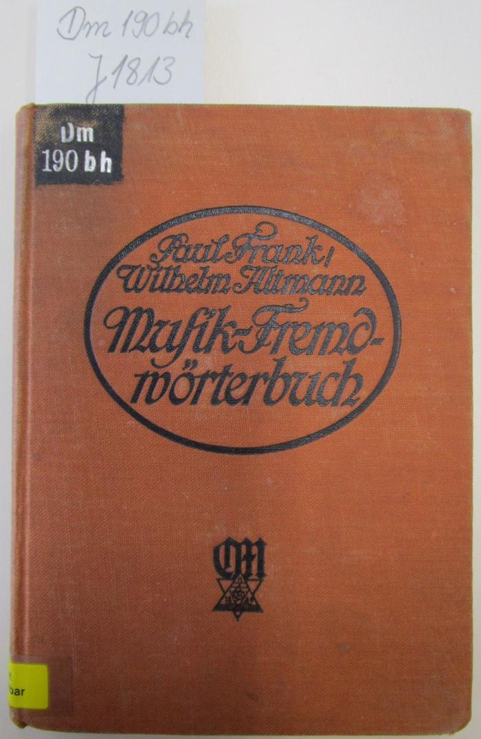 Dm 190 bh: Taschenbüchlein des Musikers (1927)