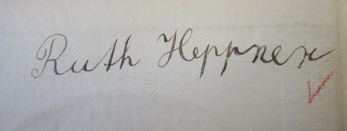 Dm 190 bh: Taschenbüchlein des Musikers (1927);J / 1813 (Heppner, Ruth), Von Hand: Autogramm; 'Ruth Heppner'. 