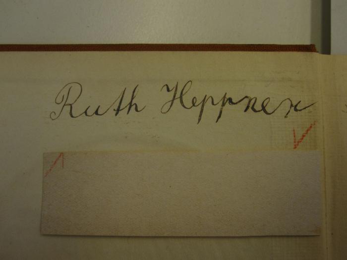 Dm 190 bh: Taschenbüchlein des Musikers (1927);J / 1813 (Heppner, Ruth), Von Hand: Autogramm; 'Ruth Heppner'. 