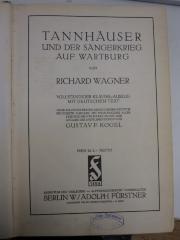 Vv 246: Tannhäuser und der Sängerkrieg auf Wartburg (1909)